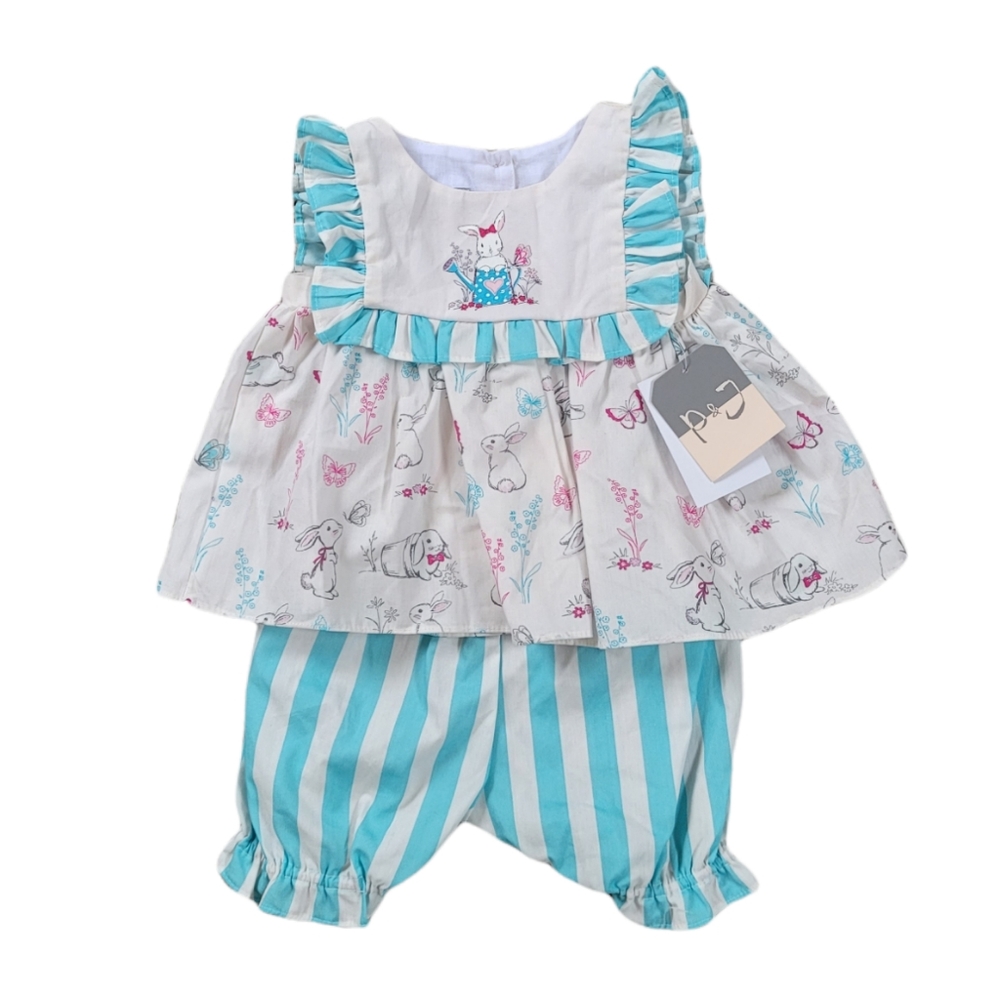 PASTOURELLE by Pippa & Julie 2 Piece Bunny Outfit Size 6/9M